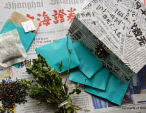 Faire ses sachets de thé à la menthe