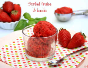 Sorbet fraise et basilic