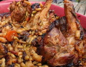 Souris d'agneau confites aux haricots