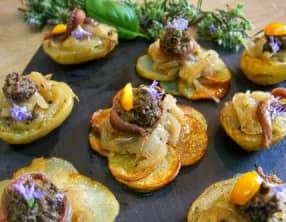 Pommes de terre de l'Ile de Ré en habit niçois façon Pissaladière