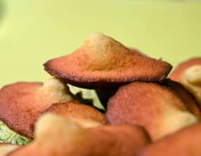 Madeleines à la confiture de framboises