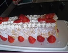 Roulé chantilly mascarpone fraises