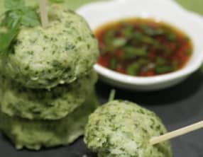 Bouchées poisson coriandre à la thaïlandaise et sauce pimentée