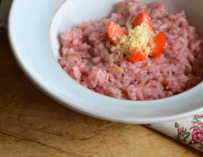 Risotto aux Fraises et au Salers vieux