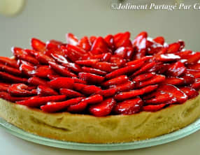 Tarte aux fraises et pistaches