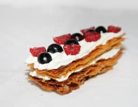 Mille feuille mascarpone, framboise-myrtille