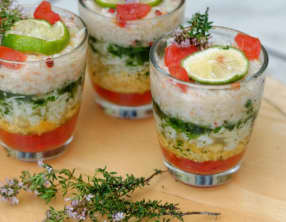 Verrines de crabe mimosa