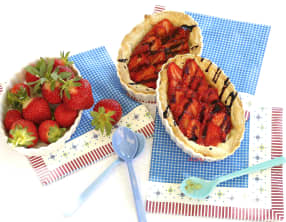 Tartelettes aux fraises à l'orange amère et sirop de balsamique