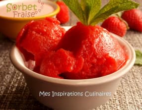 Sorbet a la fraise sans machine