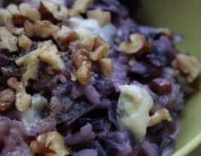 Risotto chou rouge, noix et gorgonzola