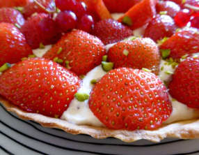 Tarte aux fraises et crème au mascarpone