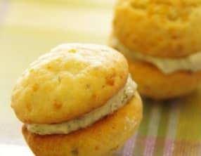 Whoopies au parmesan, ricotta et origan