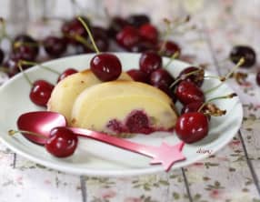 Fondant aux cerises et chocolat blanc