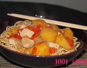Poulet à l'ananas et aux poivrons