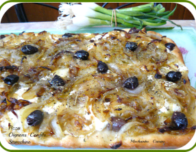 Pizza aux oignons confits et stracchino