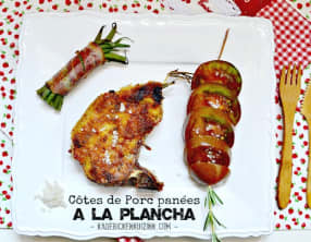 Côtes panées au fromage et romarin à la plancha