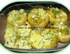 Pommes de terre tapées à l’huile d’olive et aux herbes de Provence