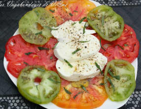 Carpaccio de tomates à la mozzarella