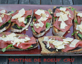 Tartine de boeuf cru
