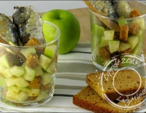 Verrines de sardines et pommes Granny Smith