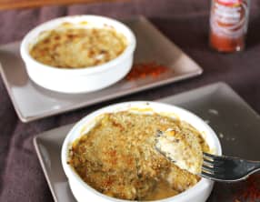 Gratin de crabe et Champignons aux épices