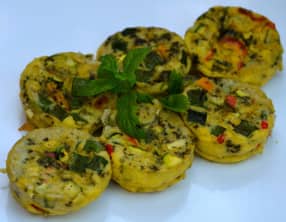 Clafoutis aux poivrons et courgettes à la menthe