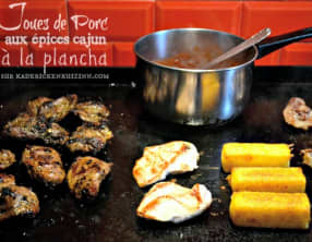Plancha joues de porc aux épices cajun