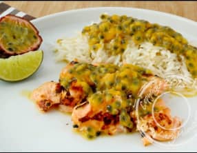 Saumon aux fruits de la passion et citron vert