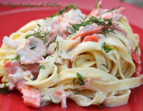 Tagliatelles fraîches aux deux saumons