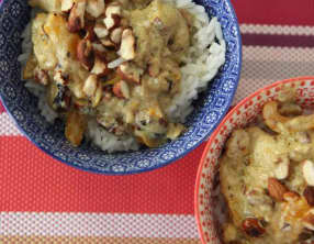 Poulet aux amandes lait de coco et curry