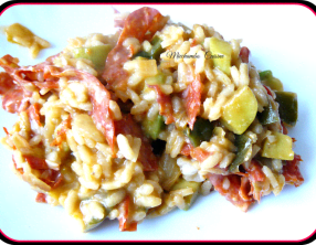 Risotto aux légumes et au chorizo