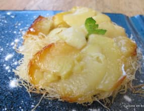 Tarte tatin aux pêches blanches