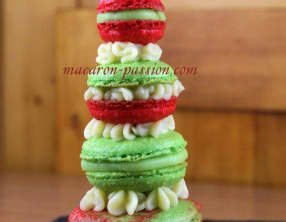 Macaron framboise, verveine, chocolat blanc, façon Tour de Babel