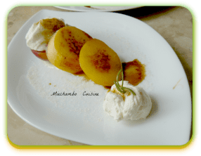 Nectarines grillées au romarin, chantilly au mascarpone