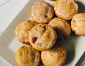 Muffins aux framboises et citron