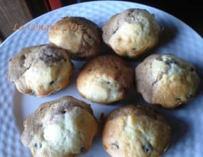 Muffins bicolores au mascarpone, Nutella et pépites de chocolat