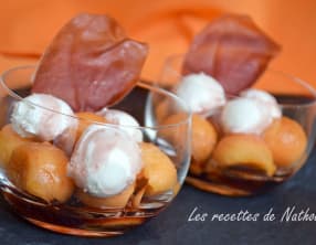 Verrines de melon et chèvre au sirop de Porto