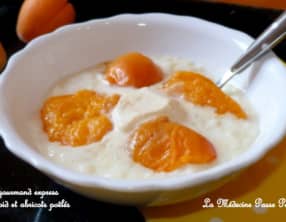Riz au lait gourmand express en chaud froid aux abricots et huile d'orange