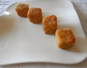 Cubes de risotto panés