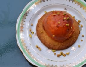 Galette façon bretonne et pêche rôtie à la lavande