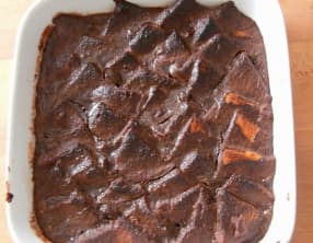 Bread and butter pudding au chocolat