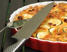 Quiche courgette, tomates séchées, curcuma
