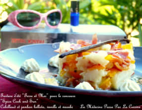 Tartare d'été terre et mer cabillaud et jambon bellota, douce vanille et crème de wasabi