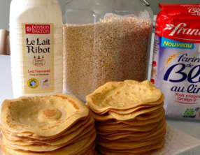 Crêpes au lait Ribot et flocons d'avoine