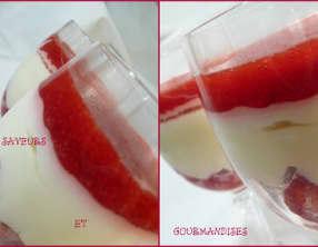 Verrines de chocolat blanc et fraises