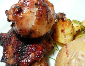 Poulet aux épices, à l'érable et jus de pommes.