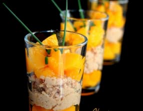 Verrines au thon et à la pêche