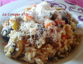 Risotto aux champignons et poivrons