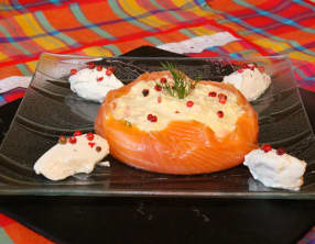 Brouillade de saumon en turban