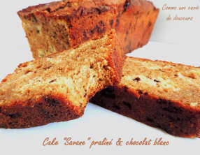 Cake façon "Savane" praliné et chocolat blanc